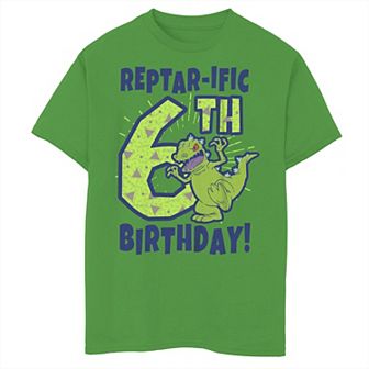 Boys 8-20 Rugrats Reptar 6th Birthday Graphic Tee