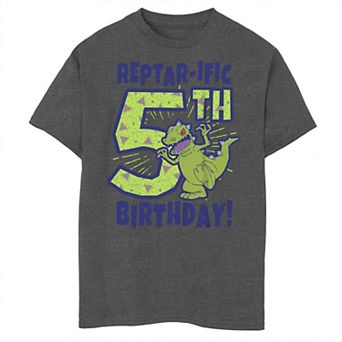 Boys 8-20 Rugrats Reptar 5th Birthday Graphic Tee