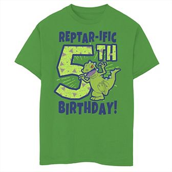 Boys 8-20 Rugrats Reptar 5th Birthday Graphic Tee