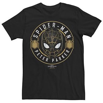 Men's Marvel Spider-Man No Way Home Peter Parker Yellow Line Art Circle Logo Tee