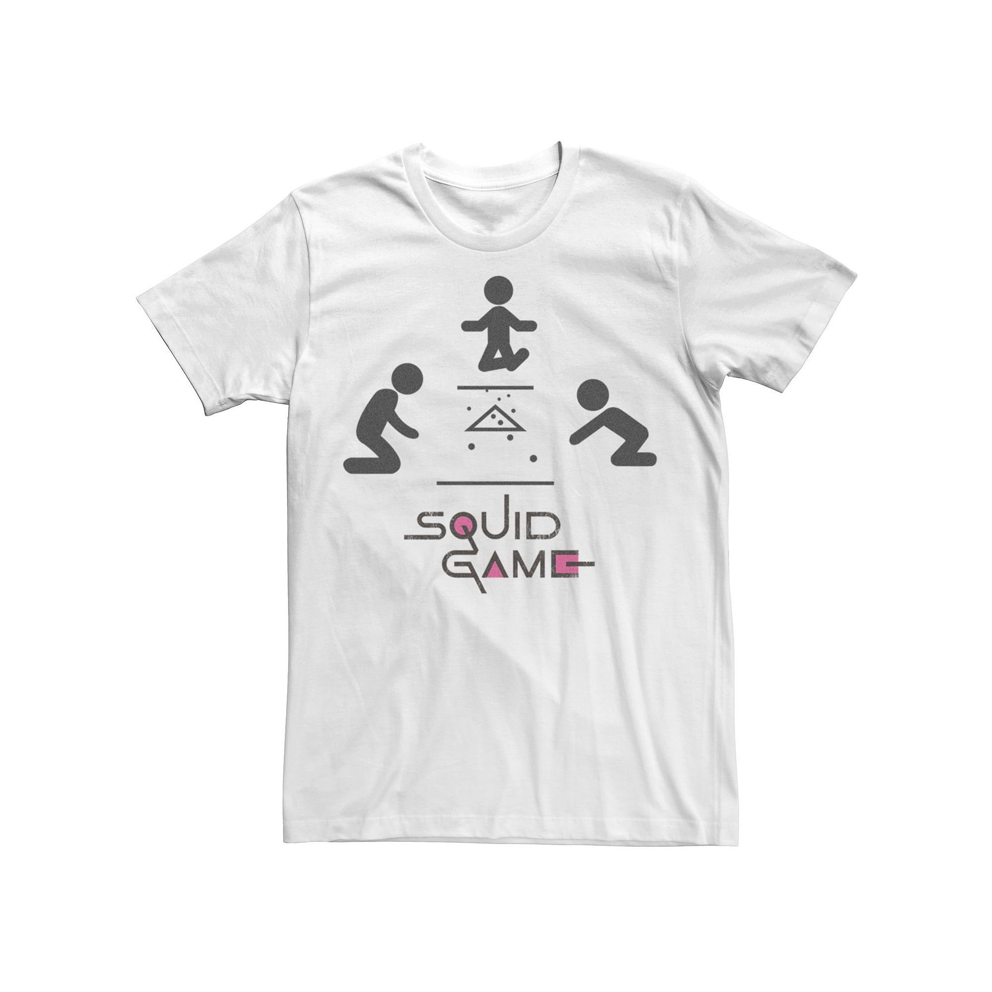 Mens Squid Game Stick Figure Marble Game Logo Tee, Boys, Size: XS, White