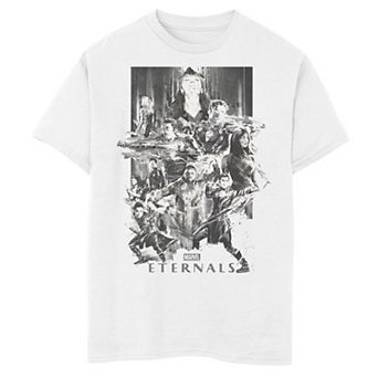 Boys 8-20 Marvel Eternals Black And White Group Poster Graphic Tee