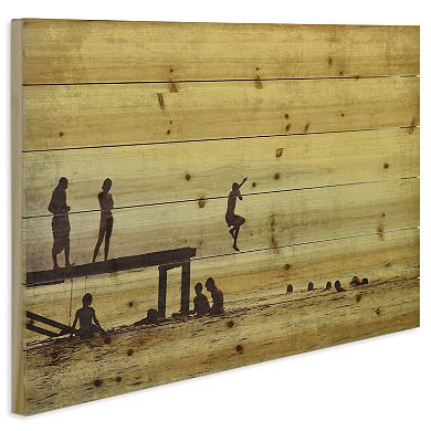 Summer Lake Arte de Legno Digital Print on Solid Wood Wall Art