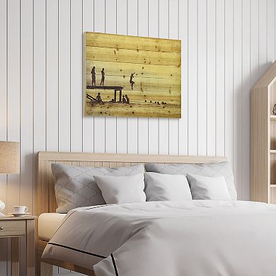 Summer Lake Arte de Legno Digital Print on Solid Wood Wall Art