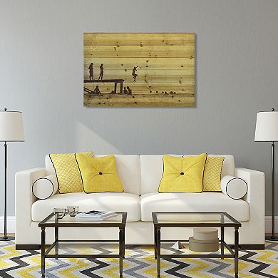 Summer Lake Arte de Legno Digital Print on Solid Wood Wall Art