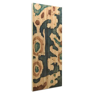 Ocean Ikat A Arte de Legno Digital Print on Solid Wood Wall Art
