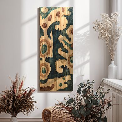 Ocean Ikat A Arte de Legno Digital Print on Solid Wood Wall Art