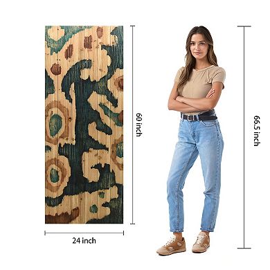 Ocean Ikat A Arte de Legno Digital Print on Solid Wood Wall Art