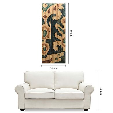 Ocean Ikat A Arte de Legno Digital Print on Solid Wood Wall Art