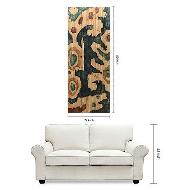 Ocean Ikat A Arte de Legno Digital Print on Solid Wood Wall Art