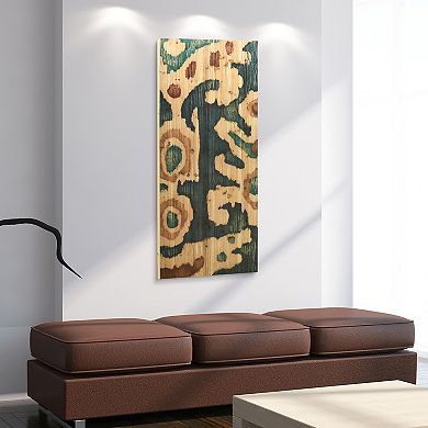 Ocean Ikat A Arte de Legno Digital Print on Solid Wood Wall Art