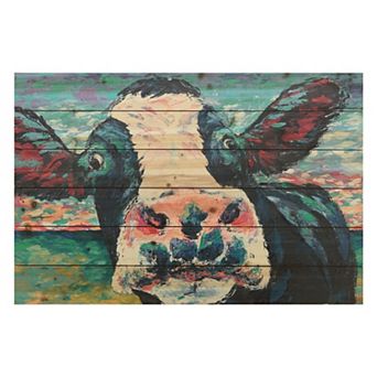 Empire Art Direct Curious Cow 2 Wood Wall Art