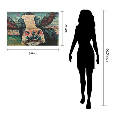 Empire Art Direct Curious Cow 2 Wood Wall Art