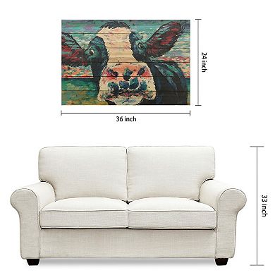 Empire Art Direct Curious Cow 2 Wood Wall Art