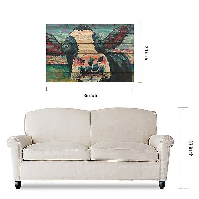 Empire Art Direct Curious Cow 2 Wood Wall Art