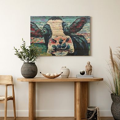 Empire Art Direct Curious Cow 2 Wood Wall Art