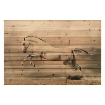 Horse Arte de Legno Digital Print on Solid Wood Wall Art