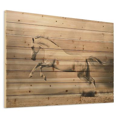Horse Arte de Legno Digital Print on Solid Wood Wall Art