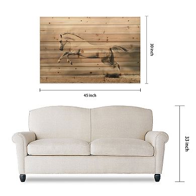 Horse Arte de Legno Digital Print on Solid Wood Wall Art