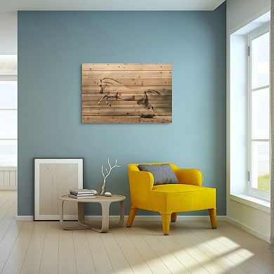 Horse Arte de Legno Digital Print on Solid Wood Wall Art