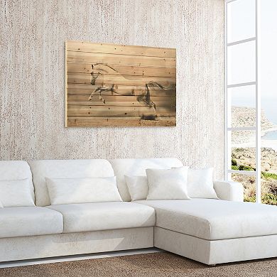 Horse Arte de Legno Digital Print on Solid Wood Wall Art