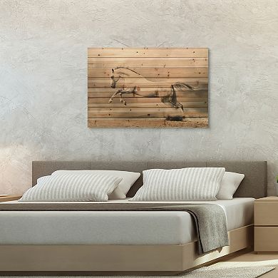 Horse Arte de Legno Digital Print on Solid Wood Wall Art
