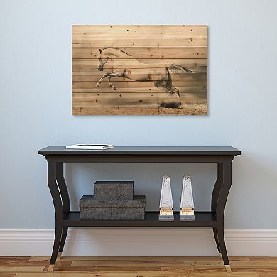 Horse Arte de Legno Digital Print on Solid Wood Wall Art