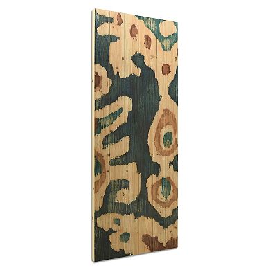 Ocean Ikat B Arte de Legno Digital Print on Solid Wood Wall Art