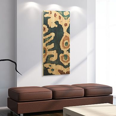 Ocean Ikat B Arte de Legno Digital Print on Solid Wood Wall Art