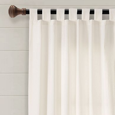 Lush Decor Farmhouse Faux Linen Tab Top 1-pack Window Curtain