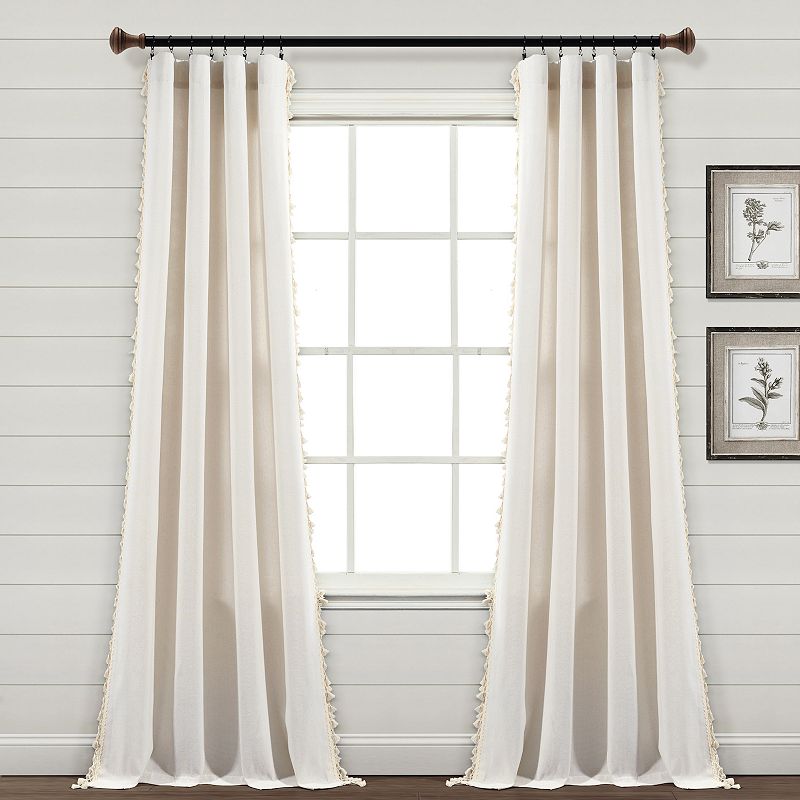 Lush Decor Linen Tassel 1-pack Window Curtain, Brown, 40X84