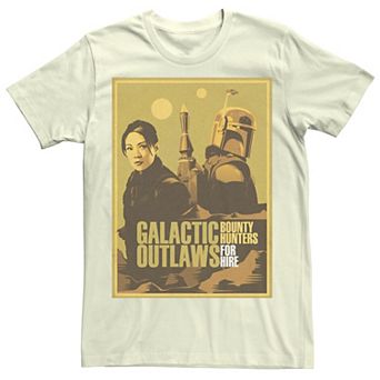 Men's Star Wars The Book Of Boba Fett Galactic Outlaws Poster Tee