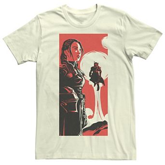 Men's Star Wars The Book Of Boba Fett Fennec And Boba Red Hue Poster Tee