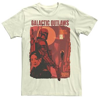 Men's Star Wars The Book Of Boba Fett Galactic Outlaws Red Hue Poster Tee
