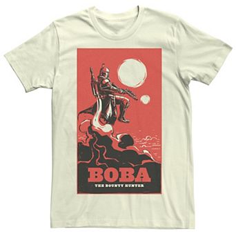 Men's Star Wars The Book OF Boba Fett Red Hue Boba Poster Tee