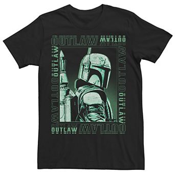 Men's Star Wars The Book Of Boba Fett Outlaw Blue Hue Portrait Tee