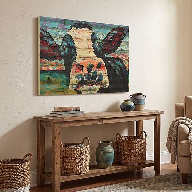 Curious Cow 4Arte de Legno Digital Print on Solid Wood Wall Art