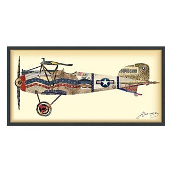 Antique Biplane 3 Collage Framed Graphic Wall Art