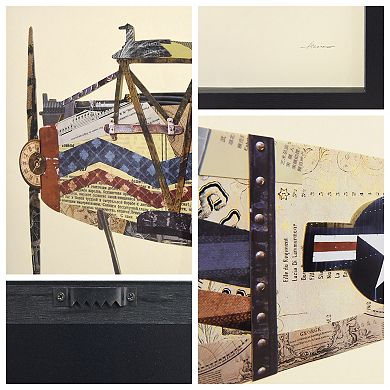 Antique Biplane 3 Collage Framed Graphic Wall Art