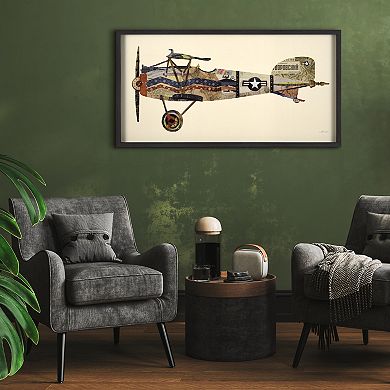 Antique Biplane 3 Collage Framed Graphic Wall Art