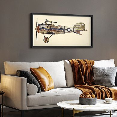 Antique Biplane 3 Collage Framed Graphic Wall Art