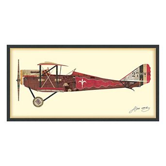 Antique Biplane 2 Collage Framed Graphic Wall Art