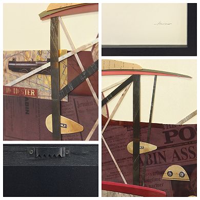 Antique Biplane 2 Collage Framed Graphic Wall Art