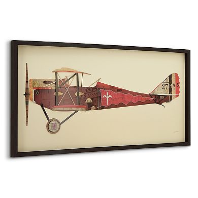 Antique Biplane 2 Collage Framed Graphic Wall Art