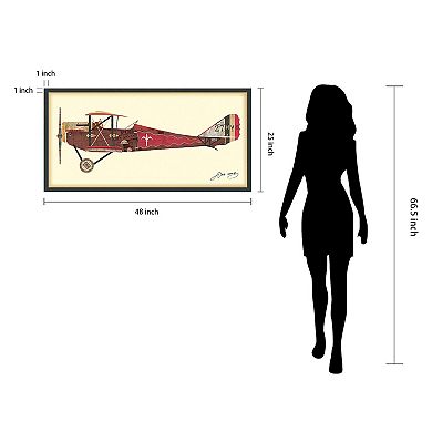 Antique Biplane 2 Collage Framed Graphic Wall Art