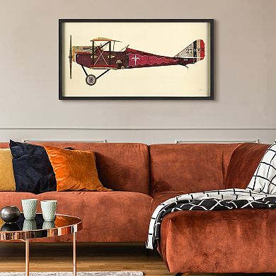 Antique Biplane 2 Collage Framed Graphic Wall Art