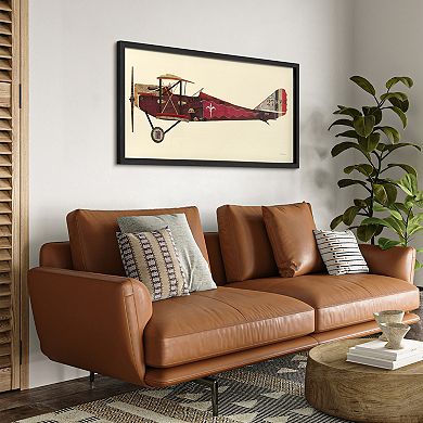 Antique Biplane 2 Collage Framed Graphic Wall Art