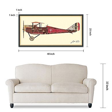 Antique Biplane 2 Collage Framed Graphic Wall Art