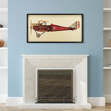 Antique Biplane 2 Collage Framed Graphic Wall Art