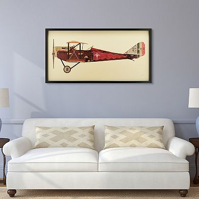 Antique Biplane 2 Collage Framed Graphic Wall Art